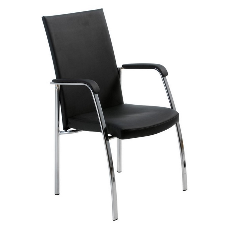стулья для офиса на металлическом каркасе искусственная кожа
